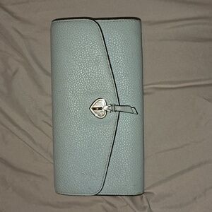 Kate Spade Blue Glow Marti Large Slim Flap Wallet